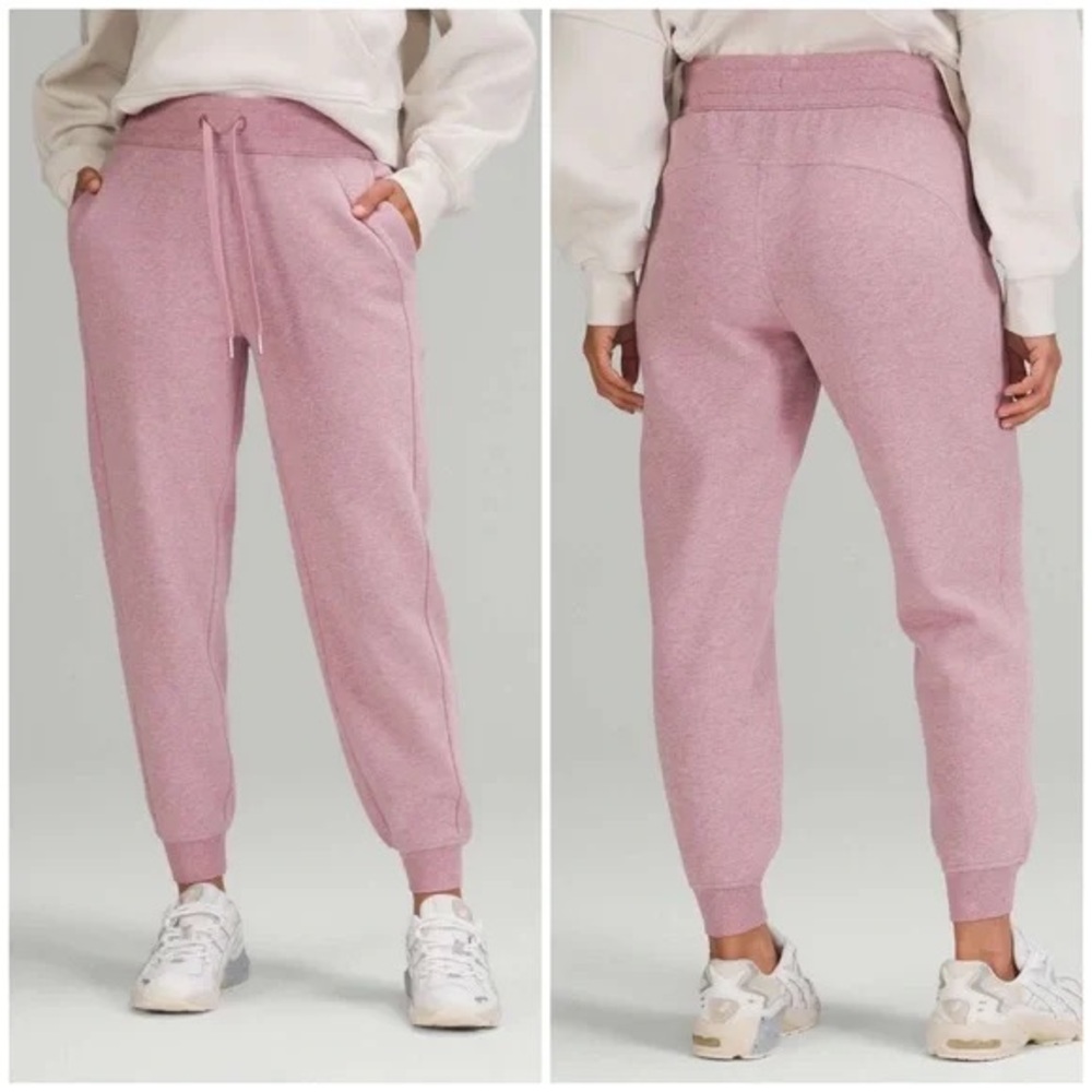 Lululemon scuba HR joggers in heathered pink taupe size 14